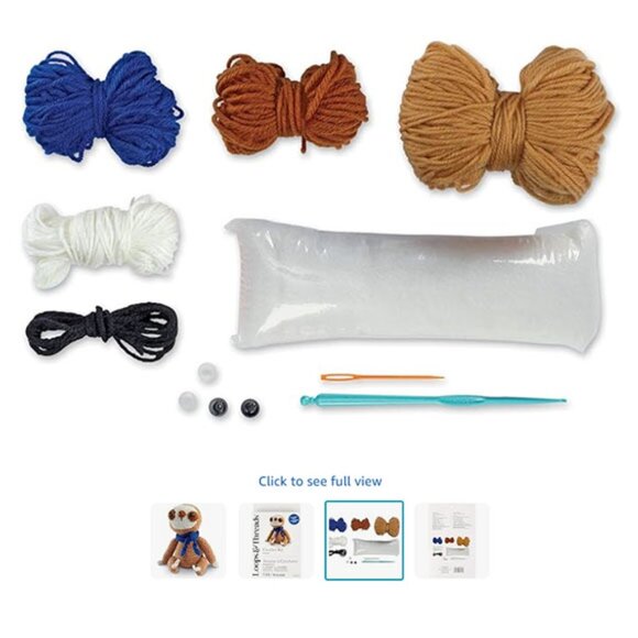 New! Sealed! Loops & Threads Crochet Kit. Crochet Sloth Simon New - Picture 2 of 3